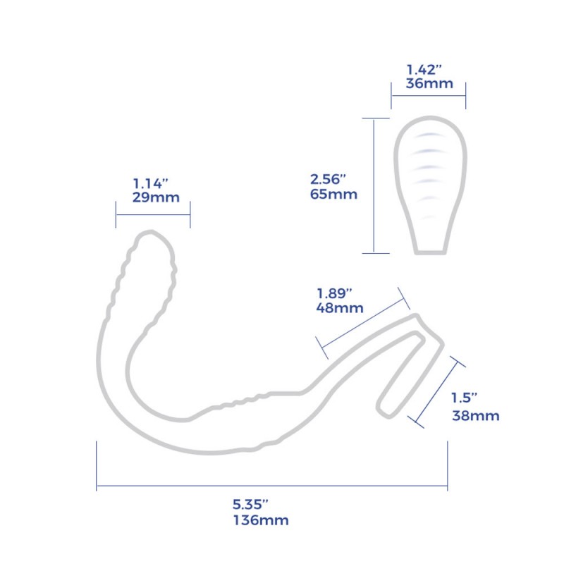 AROSUM VibraDuo Vibrating Perineum & Prostate Massager Double Cock Rings with Remote4