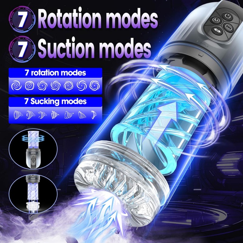 Aierle Suction Thrusting Vibrator Masturbation Cup with Tougue Licking1