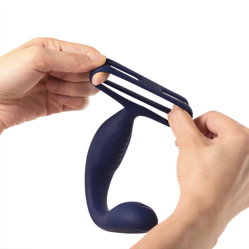 AROSUM VibraDuo Vibrating Perineum & Prostate Massager Double Cock Rings with Remote2