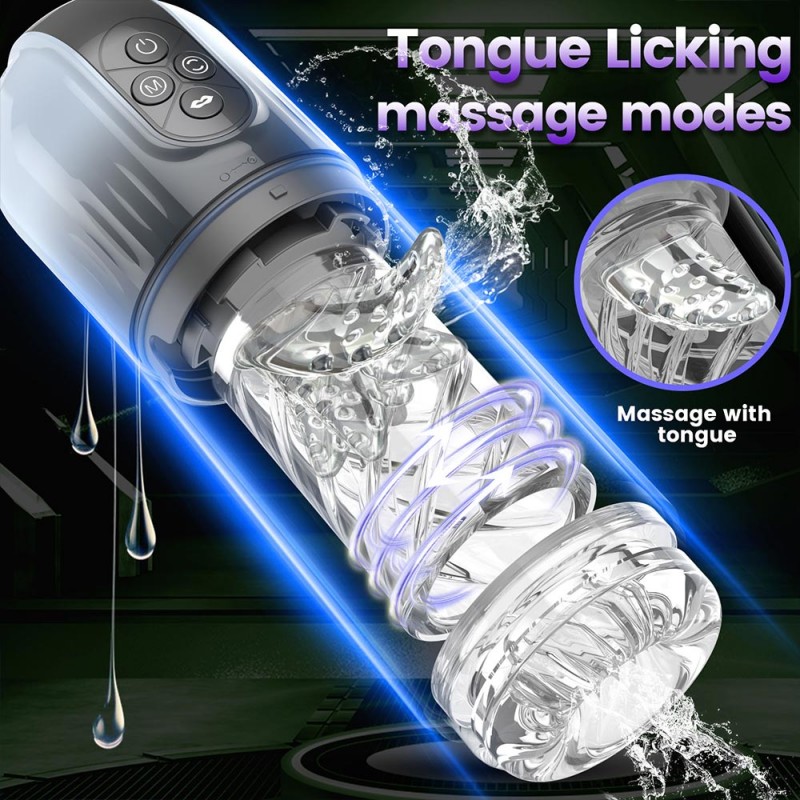 Aierle Suction Thrusting Vibrator Masturbation Cup with Tougue Licking3