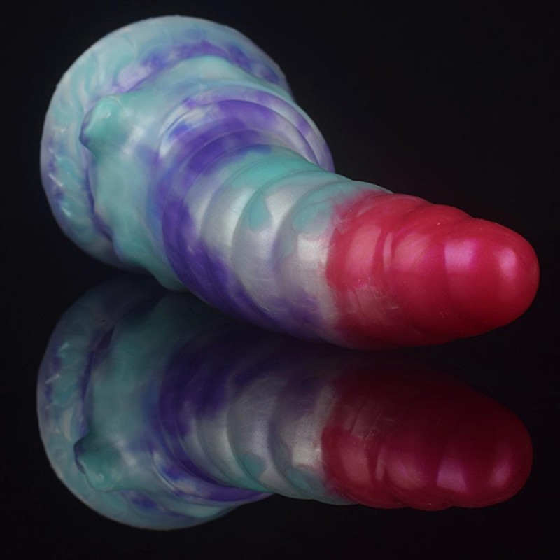 FAAK Threaded Protruding Silicone Fantasy 8 Inch Dildo