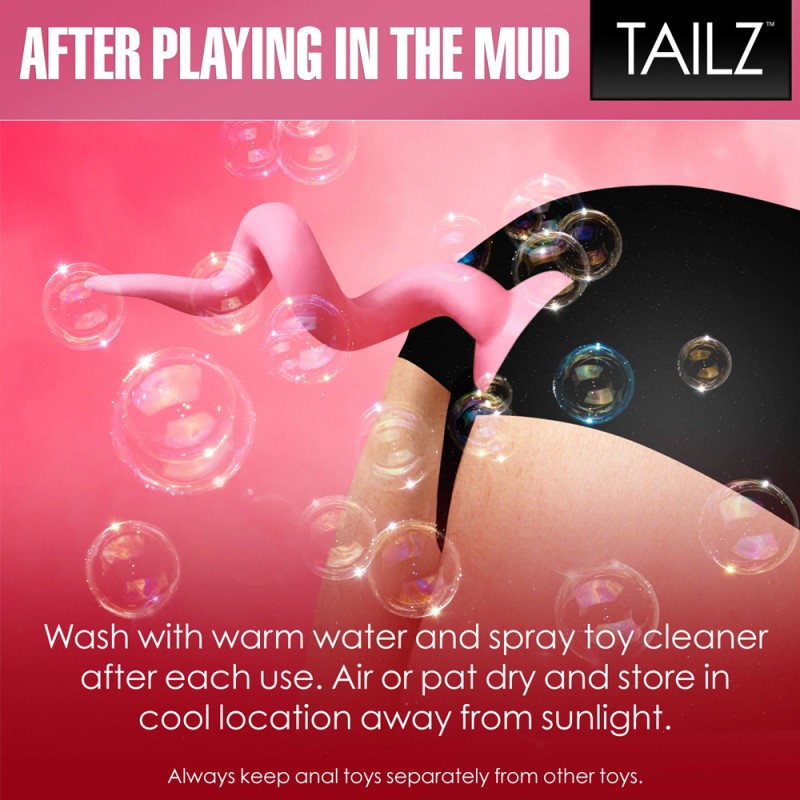 XR Brands Pink Piggy Tail Anal Plug1