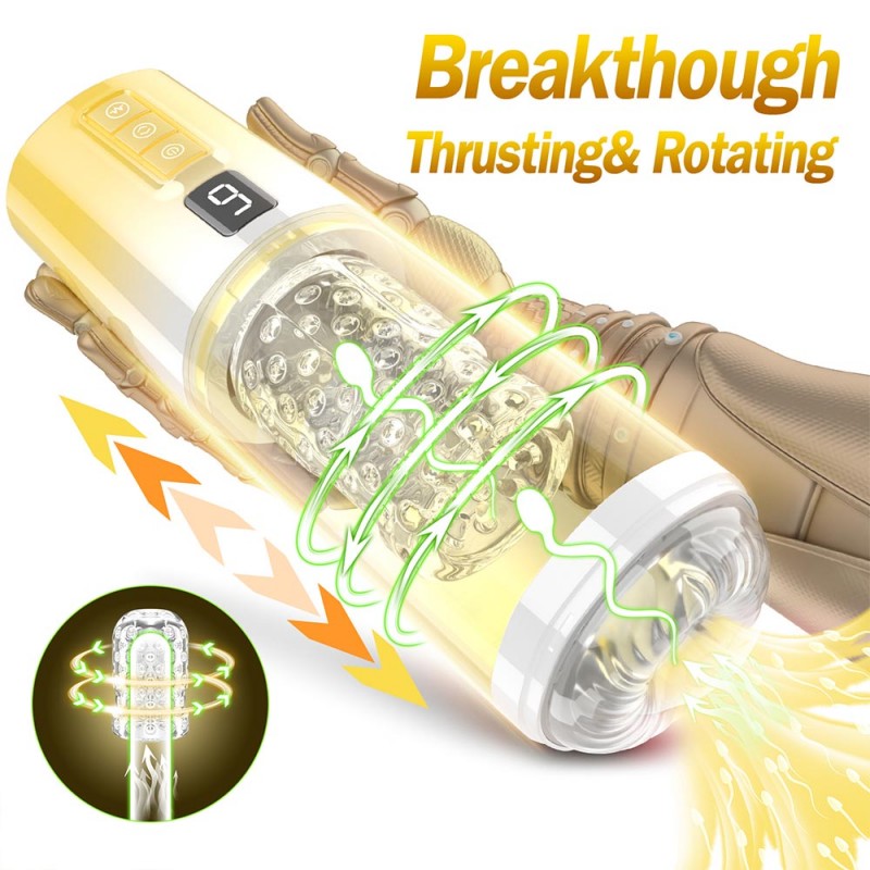 Aierle 9 Thrusting& 9 Rotating Wearable Strap On Masturbator 4