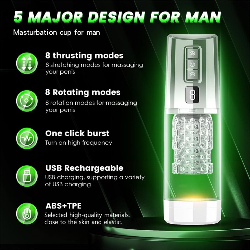 Aierle Automatic Male Masturbator with 8 Thrusting & Rotating Modes10