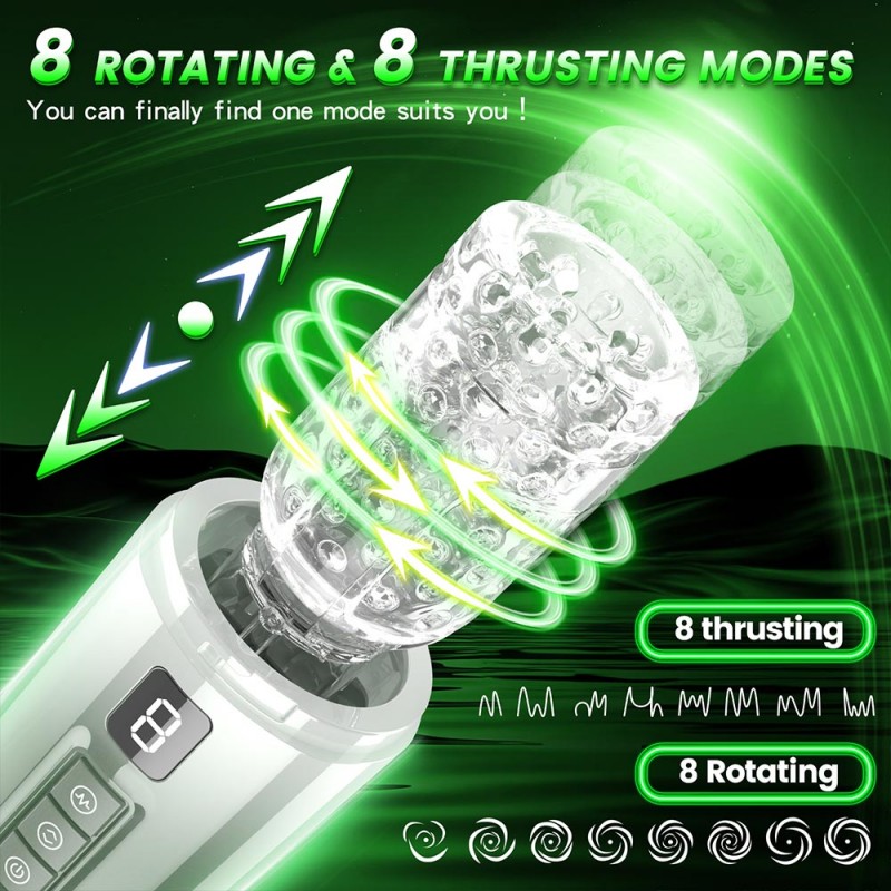 Aierle Automatic Male Masturbator with 8 Thrusting & Rotating Modes8