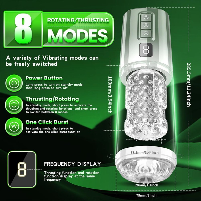 Aierle Automatic Male Masturbator with 8 Thrusting & Rotating Modes6