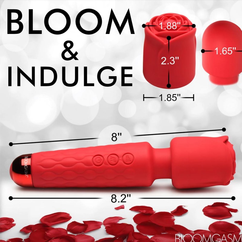 Bloomgasm Pleasure Rose 10X Silicone Wand W Rose Attachment 5