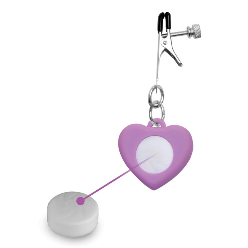 Charmed Silicone Light Up LED Heart Nipple Clamps