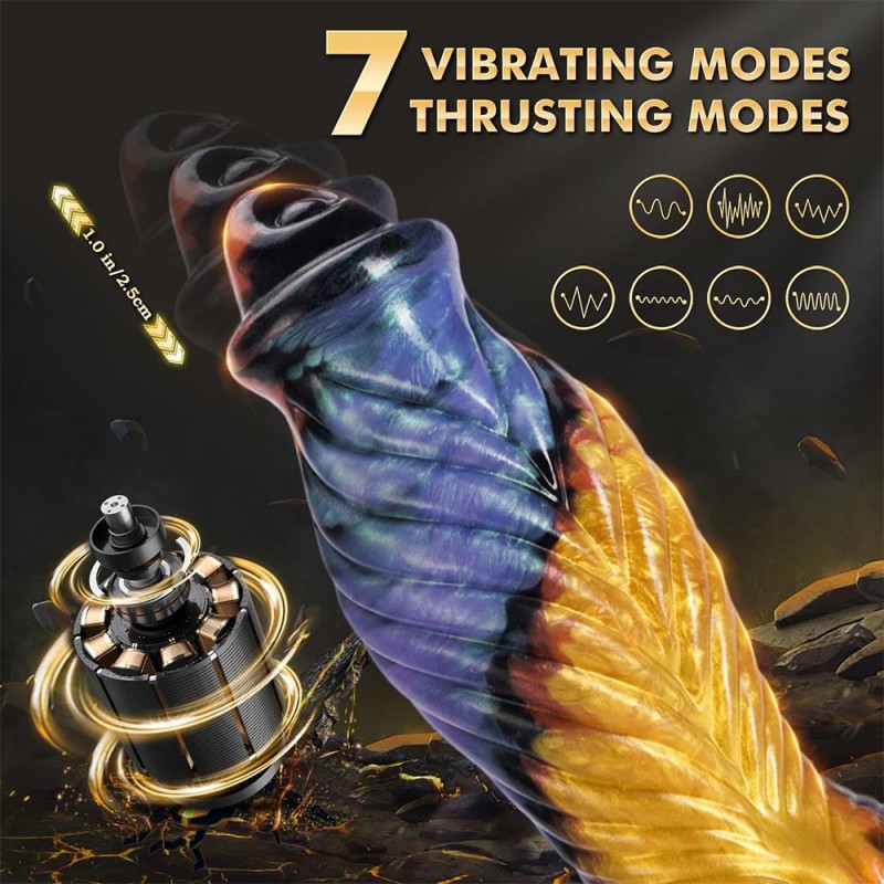 Thrusting & Vibrating Phoenix Dildo With Remote