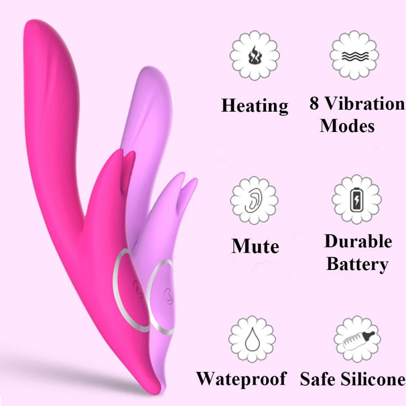 LIBO G-Spot Massager Silicone Rabbit Vibrator with Heating & App Control1