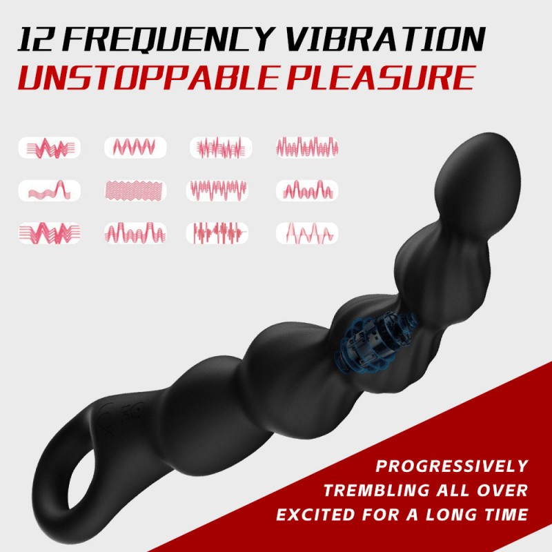 YEAIN Liquid Silicone Vibrating Progressive Anal Beads Ball Prostate Massager8