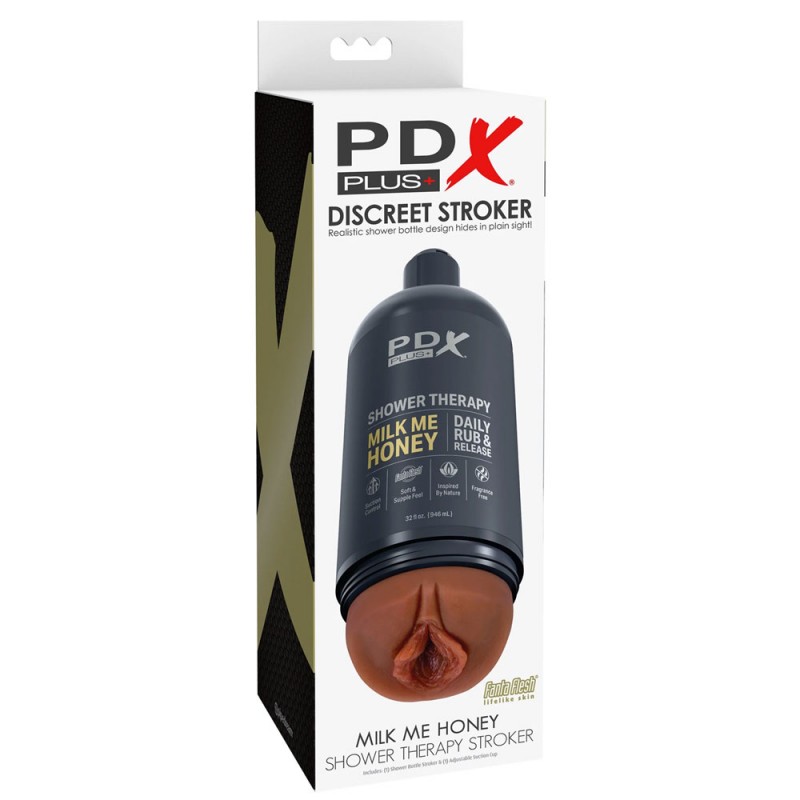 PDX Plus Shower Therapy Milk Me Honey Penis Stroker with Suction Cup5