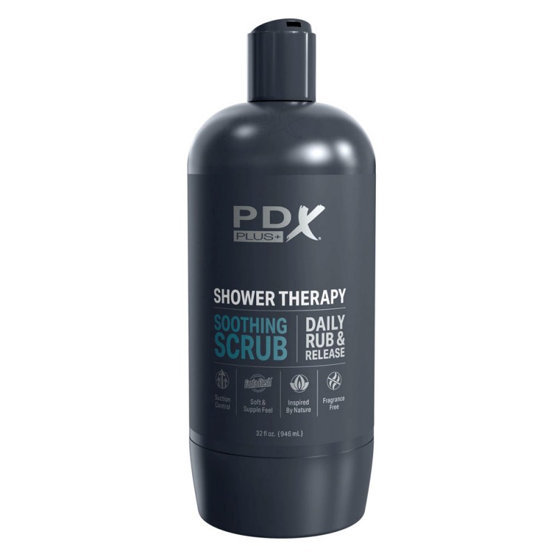 PDX Plus Shower Therapy Soothing Scrub Stroker with Adjustable Suction Cup4