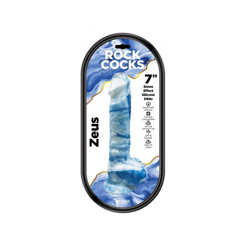 Rock Cocks - Zeus Marble Silicone Dildo 7 In with Suction Cup2