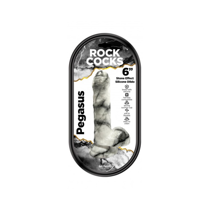 Rock Cocks Pegasus 6 In Textured Silicone Dildo with Suction Cup