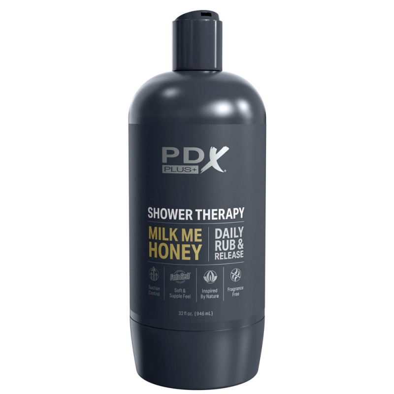 PDX Plus Shower Therapy Milk Me Honey Penis Stroker with Suction Cup4