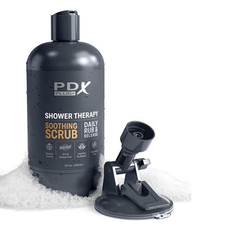 PDX Plus Shower Therapy Soothing Scrub with Adjustable Suction Cup