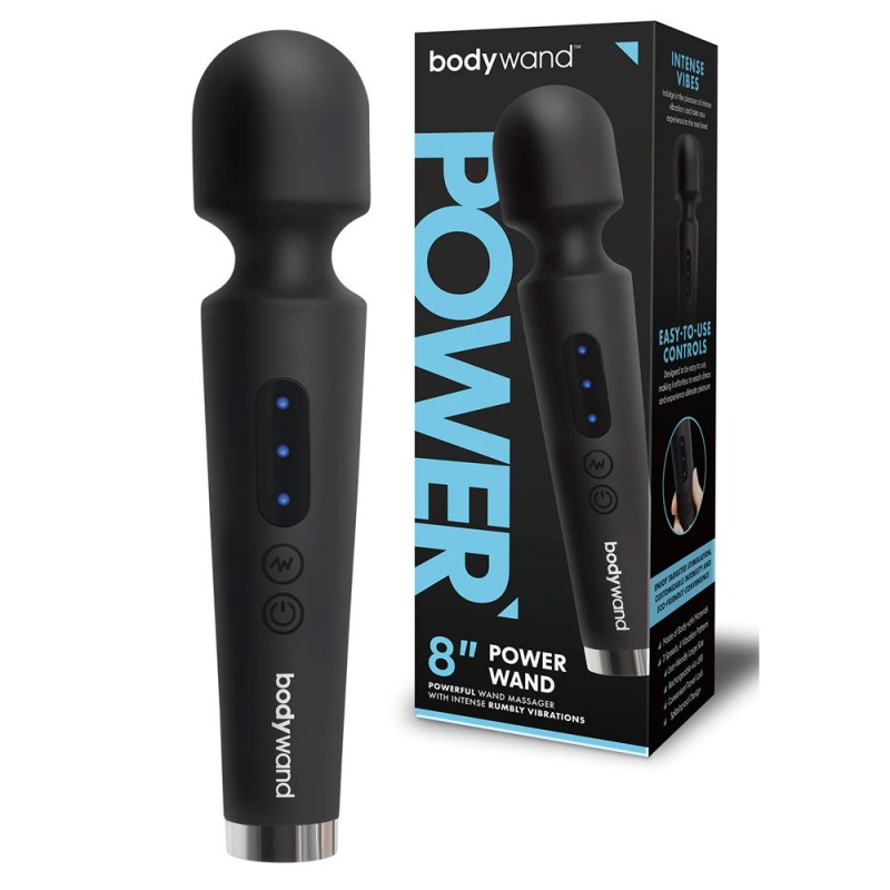 Bodywand 8" Power Wand Black Powerful Massage Vibrator