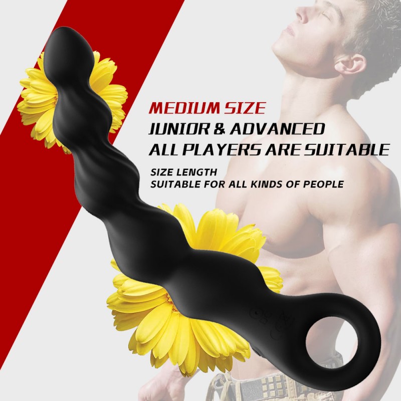 YEAIN Liquid Silicone Vibrating Progressive Anal Beads Ball Prostate Massager8