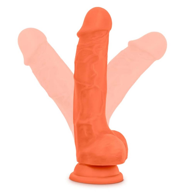 Blush Neo Elite Orange 7.5 Inch Silicone Dual Density Suction Cup Dildo2