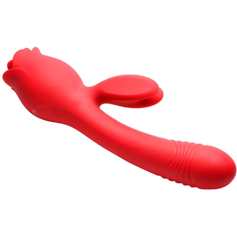 Blooming Bunny Sucking and Thrusting Silicone Rabbit Vibrator