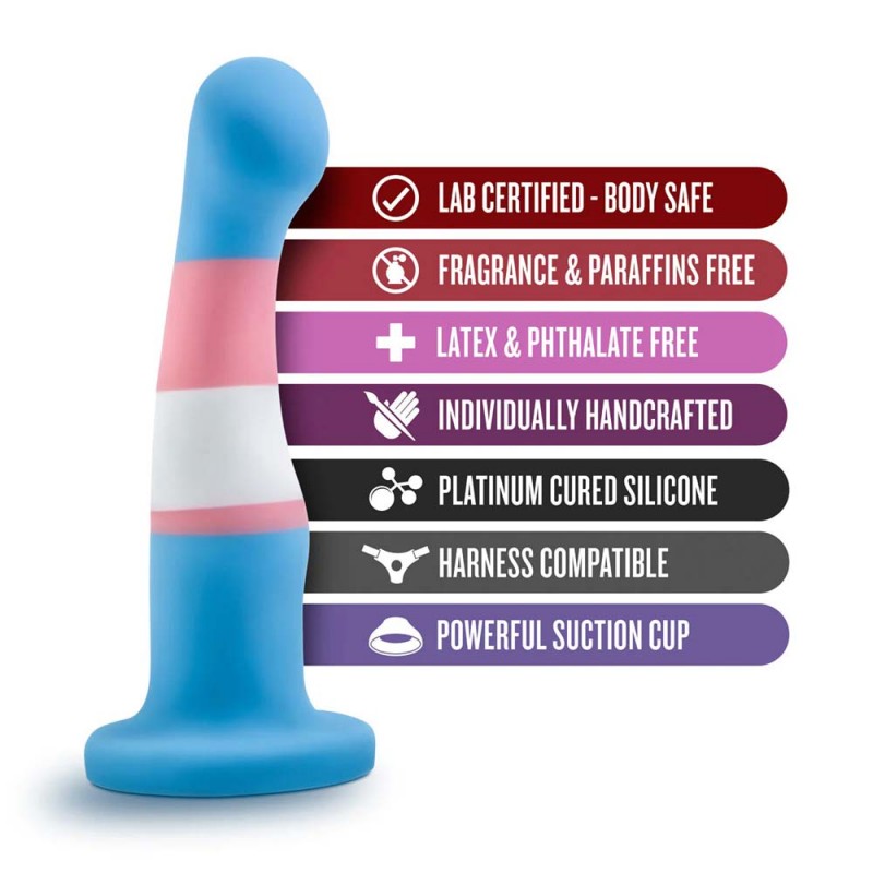 Blush Avant Pride True Blue P2 Artisan 6 Inch Silicone Curved Dildo