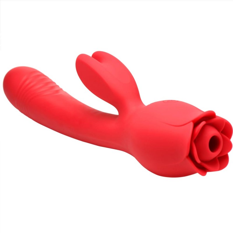 Blooming Bunny Sucking and Thrusting Silicone Rabbit Vibrator