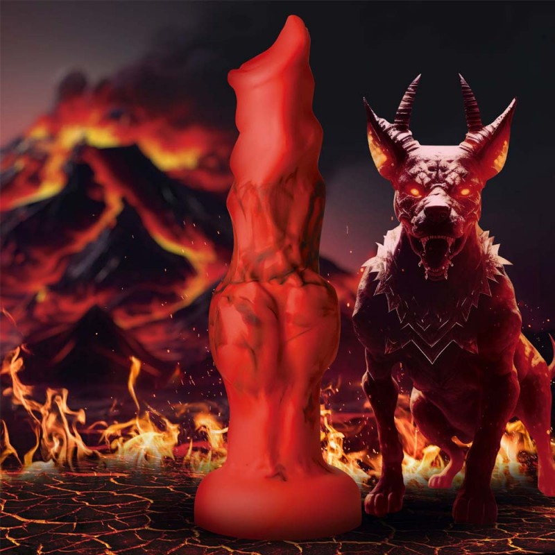 Creature Cocks Fire Hound Tentacle Silicone Large Dildo