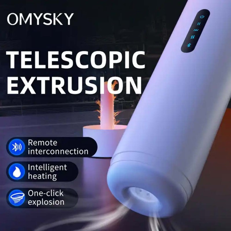 OMYSKY Heated Telescopic Vibrating Masturbator Bluetooth Voice Control