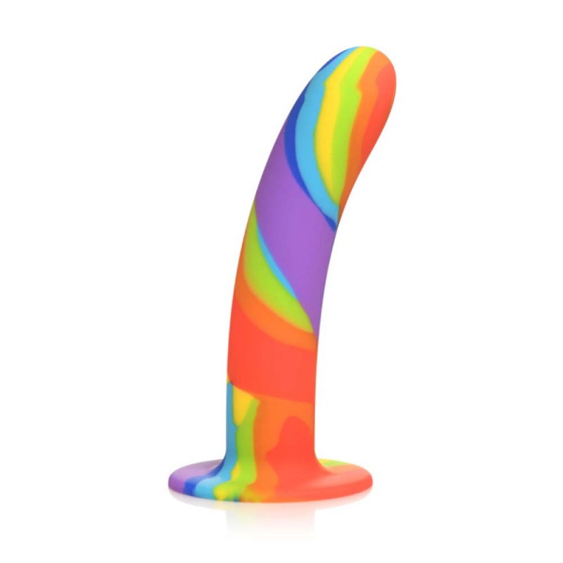 Simply Sweet Rainbow Silicone 6.75 Inch Dildo With Suction Cup