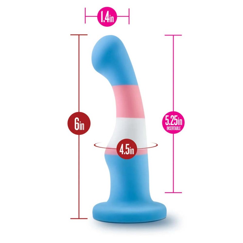 Blush Avant Pride True Blue P2 Artisan 6 Inch Silicone Curved Dildo