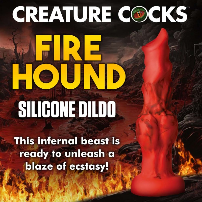 Creature Cocks Fire Hound Tentacle Silicone Large Dildo