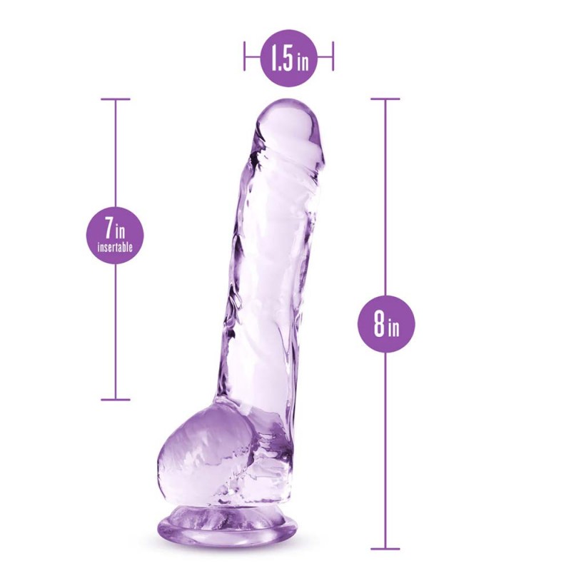 Blush Naturally Yours Crystalline 8 Inch Suction Cup Dildo3