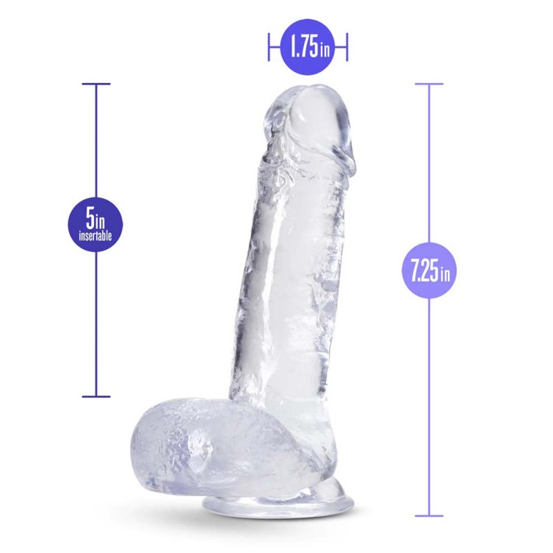 Blush B Yours Plus Realistic Clear 7.25-Inch Dildo With Suction Cup