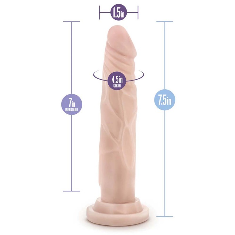 Blush Dr. Skin Silicone Dr. Carter 7.5 Inch Realistic Dildo with Suction Cup4