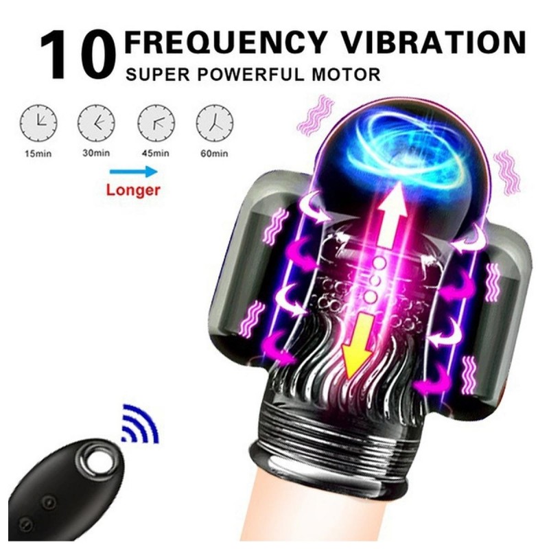 Penis Exerciser Vibrating Wireless Remote Control Male Masturbator