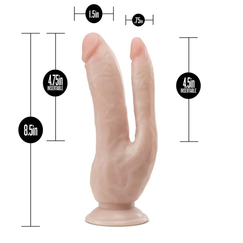 Blush Dr. Skin DP Cock Realistic Dual Dildo with Suction Cup2