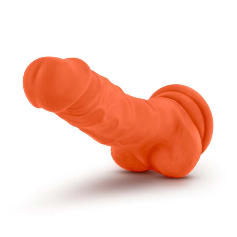 Blush Neo Elite Orange 7.5 Inch Silicone Dual Density Suction Cup Dildo3