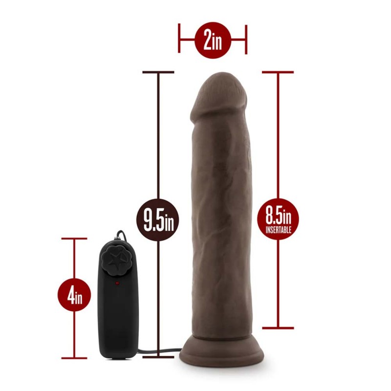 Blush Dr. Skin Realistic black 9.5" Remote Control Vibrating Dildo