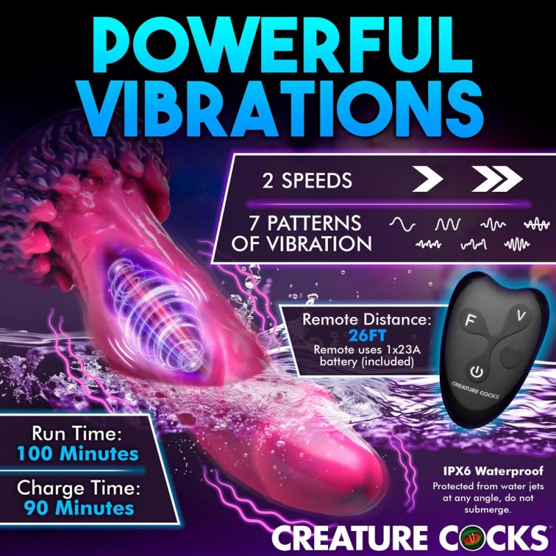 Creature Cocks Xenox Vibrating Silicone Dildo with Remote