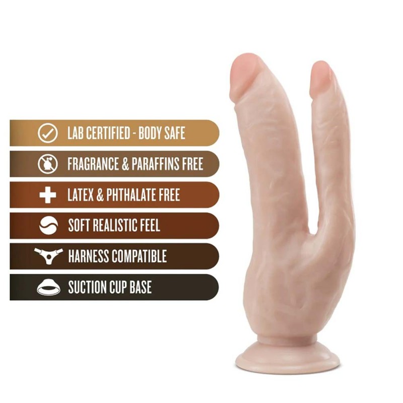 Blush Dr. Skin DP Cock Realistic Dual Dildo with Suction Cup1