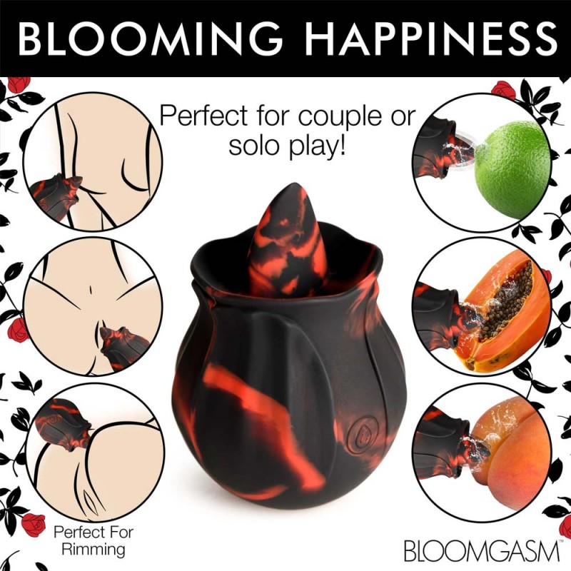 Bloomgasm Black Kiss Rimming Rose Tongue Licking Vibrator2