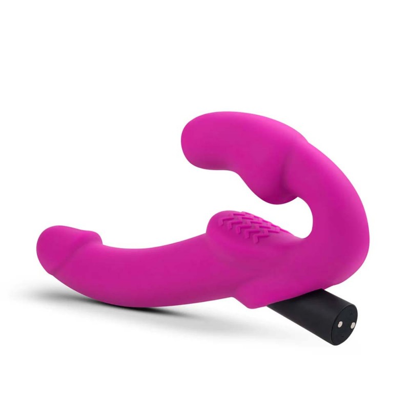 Blush Temptasia Estella Strapless Strap On Dildo with Bullet Vibrator6