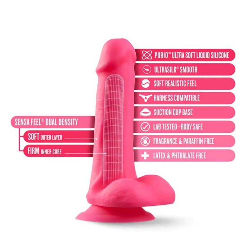 Blush Neo Elite Pink 6.5 Inch Long Suction Cup Dildo1