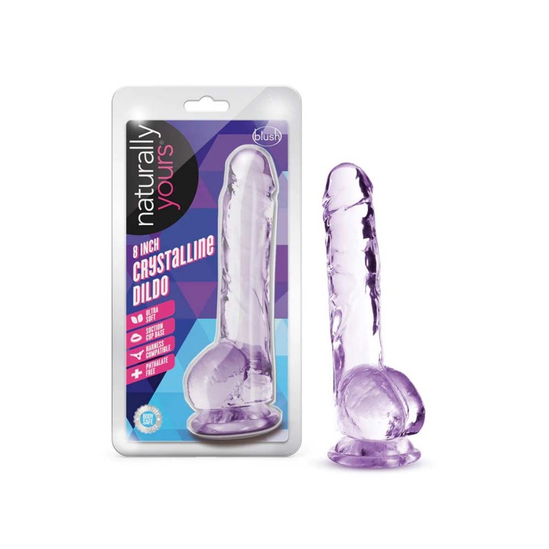 Blush Naturally Yours Crystalline 8 Inch Suction Cup Dildo1