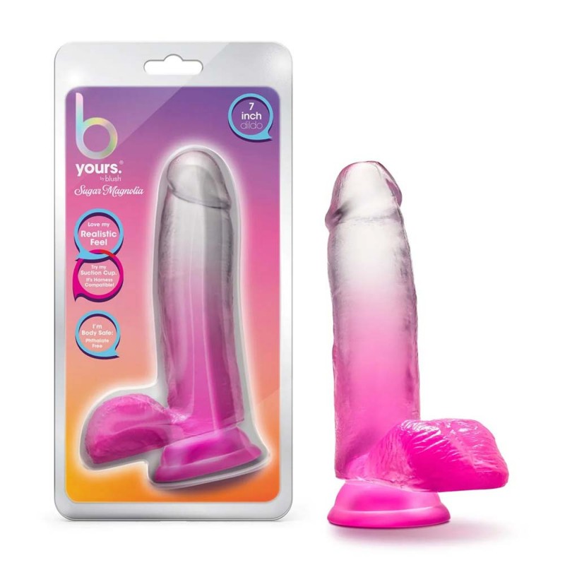 Blush B Yours Sugar Magnolia Fuchsia 6.75 in Dildo with Suction Cup