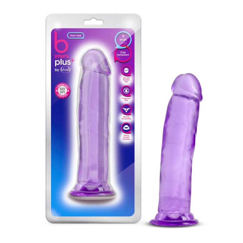 Blush B Yours Plus Thrill N Drill 9.5 Inch Suction Cup Dildo