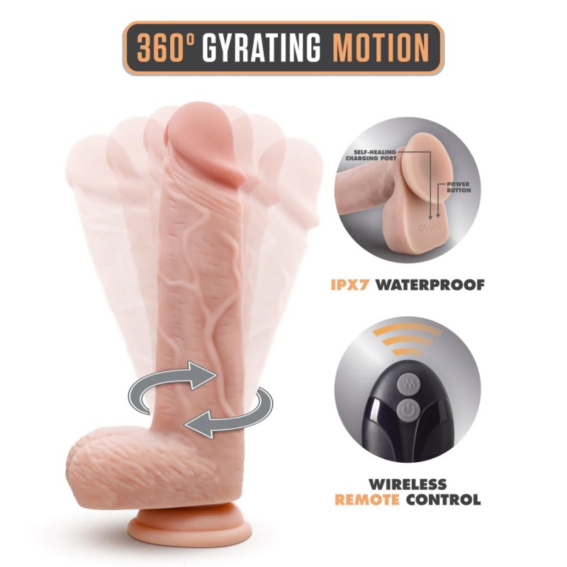 Blush Dr. Skin Silicone Dr. Ethan Gyrating Vibrating Dildo with Remote1