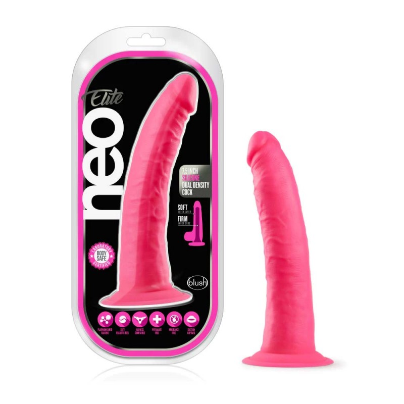 Blush Neo Elite Pink 7.5 Inch Silicone Dildo