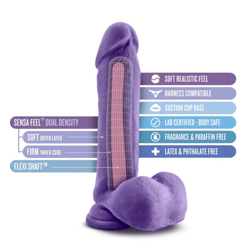 Blush Au Naturel Bold Hero Realistic Purple 8-Inch Long Dildo